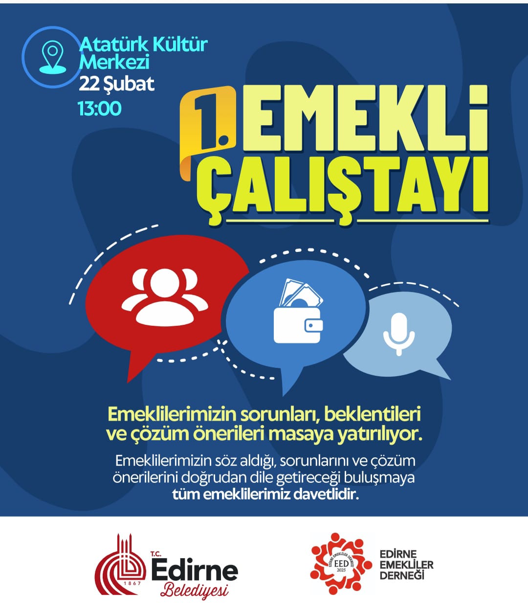 Emekliler Derneği’nden 1. Emekli Çalıştayı