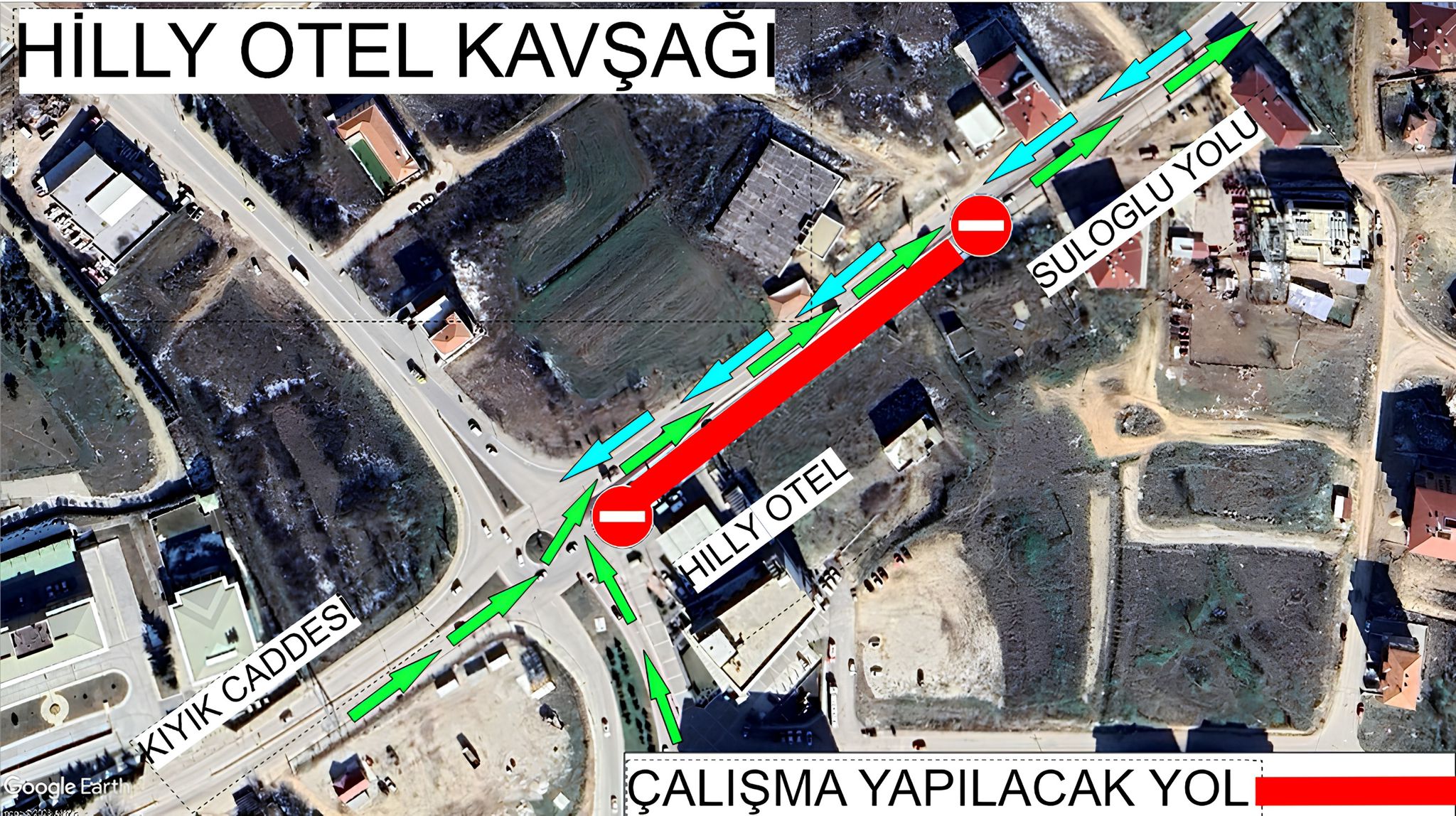 Süloğlu istikameti yol kapandı