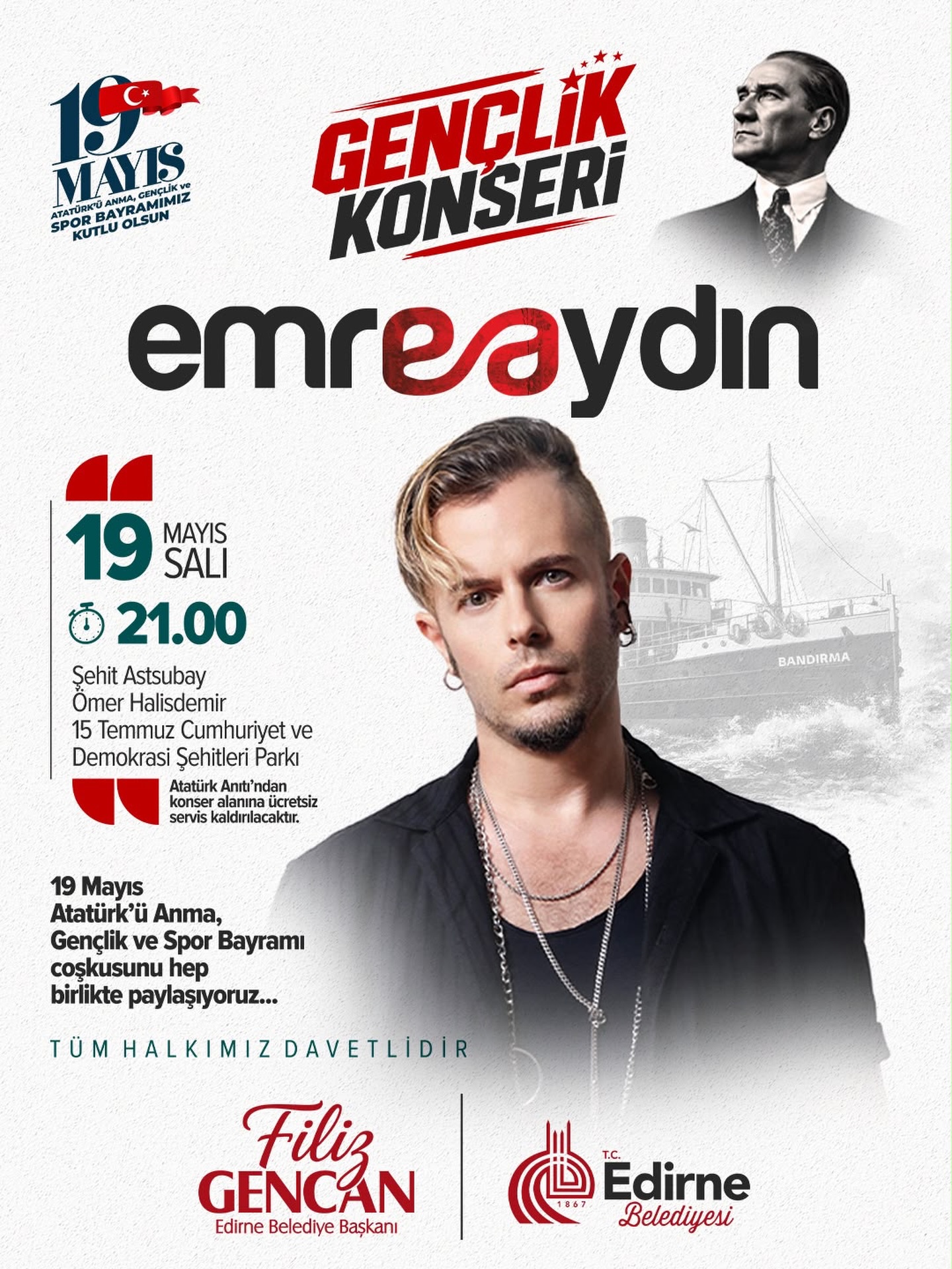 Emre Aydın Edirne’de gençlerle buluşacak